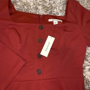 Francesca’s red pink dress